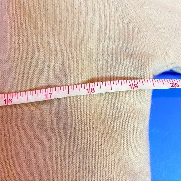 CynLes cashmere lace taupe covered button cardigan sweater 50s 60s collar snaps - Picture 12 of 13